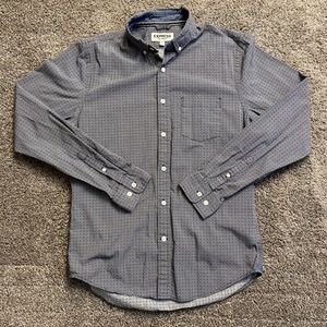 Men’s Express Soft Wash Shirt Black and White Pattern Size Small 14-14.5